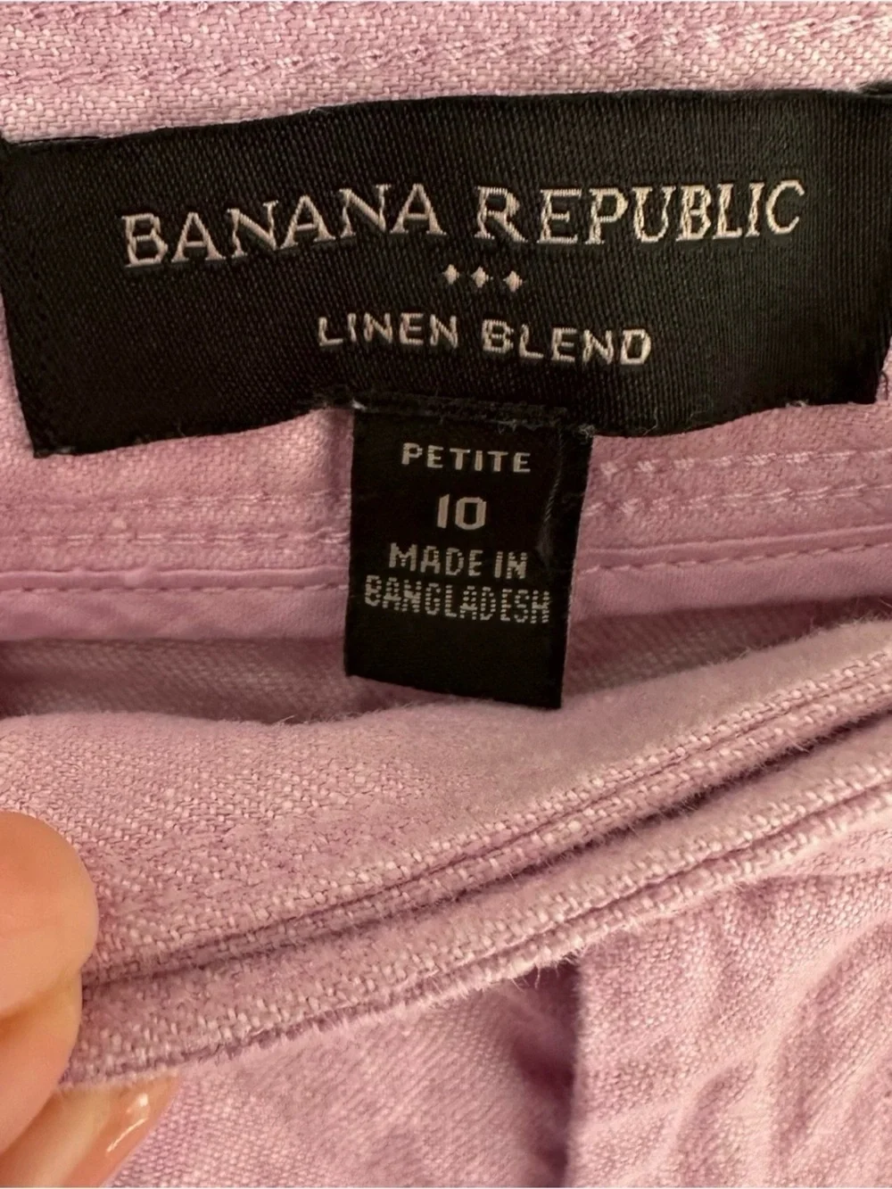 Banana Republic Linen Blend Wide Leg Trousers Pink Lavender Petite 10 Quiet Luxu